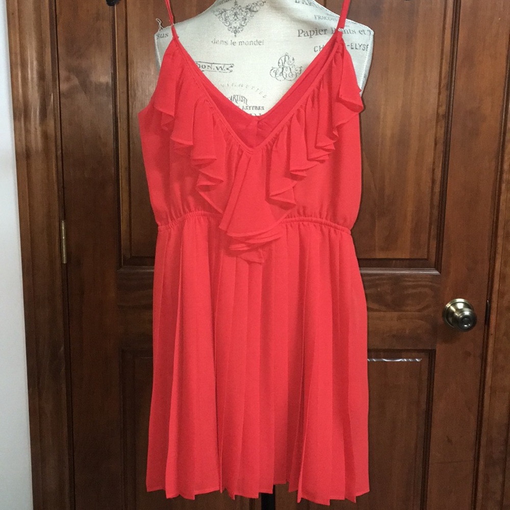 BCBGeneration Red Ruffle Dress - Picture 7 of 9